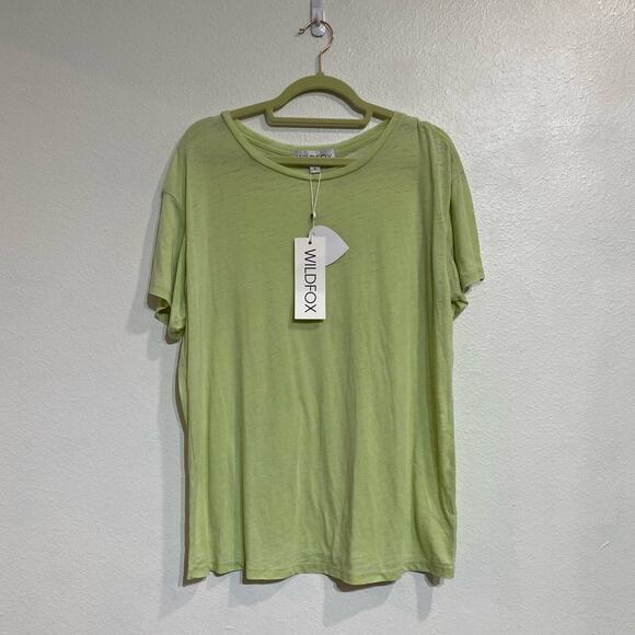 Wildfox Margarita Green Burnout Manchester Tee Sz S NWT - Picture 2 of 12